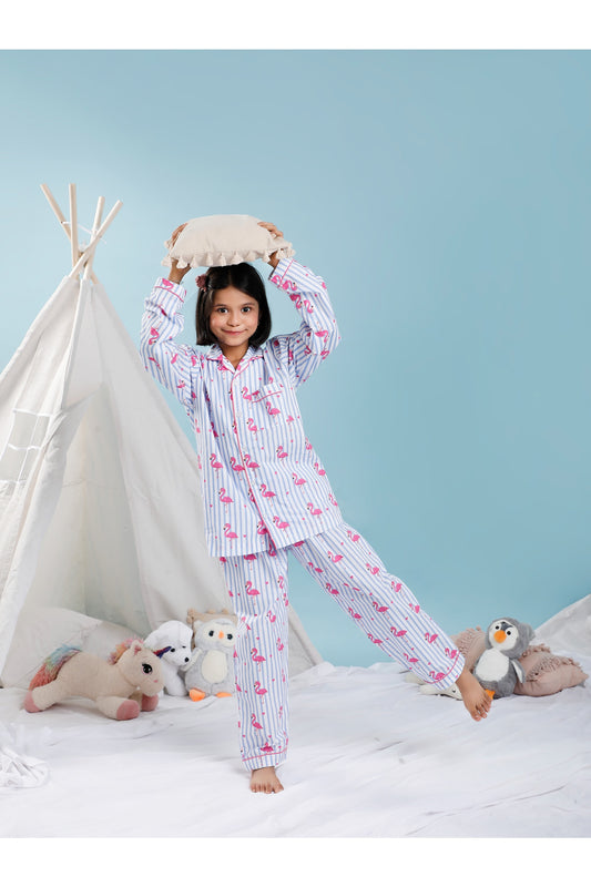 Flamingo with Stripes Nightsuit