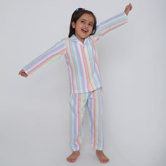 Rainbow with stripes Nightsuit