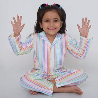 Rainbow with stripes Nightsuit