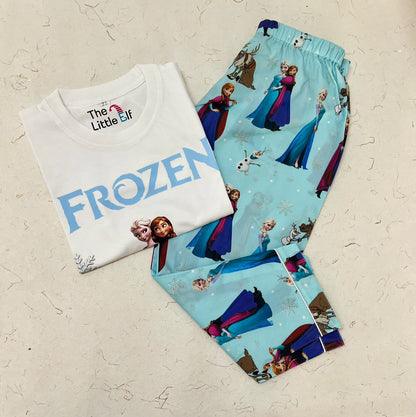 Frozen print t-shirt pyjama set